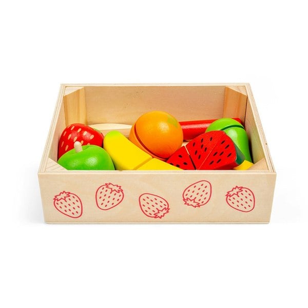 Wooden Toy Cutting Fruit Set with Crate