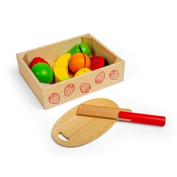 Wooden Toy Cutting Fruit Set with Crate